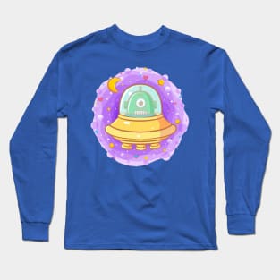 cute baby alien flying saucer Long Sleeve T-Shirt